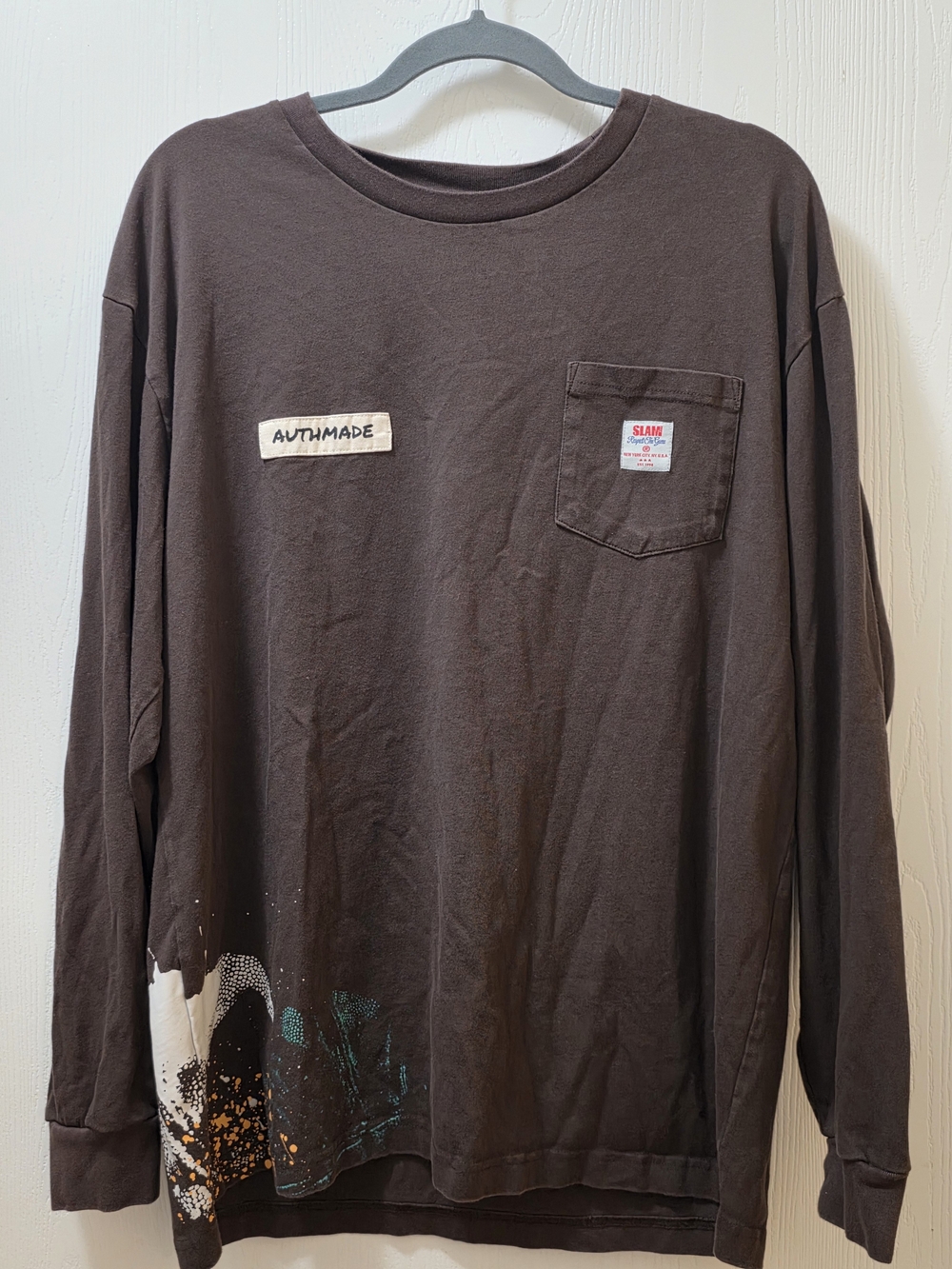 Authmade x SLAM Long-Sleeve Pocket Tee ("So I Can DrBrown Long-Sleeve Pocket Tee